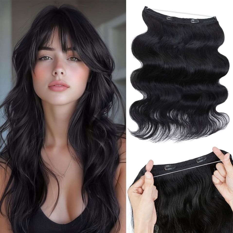 Invisible Tape In Extensions Real Hair - S-noilite Wire In Echthaarverlängerungen, gewellt, verstellbarer