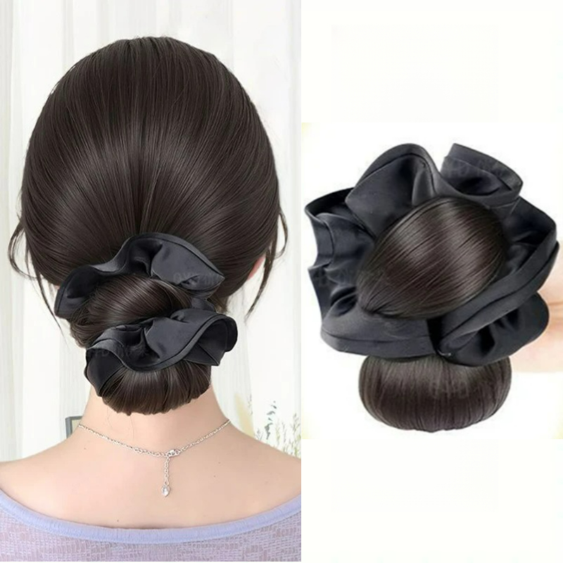 Claw Clip Messy Bun Hair Piece - Neuer Synthetischer Satin-Haarknoten mit Haarklammer, Pferdeschwanz-Haarverlängerung,